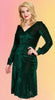 ZigZag Green Velvet Dress