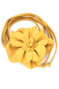 Floral Faux Leather Belt: Yellow