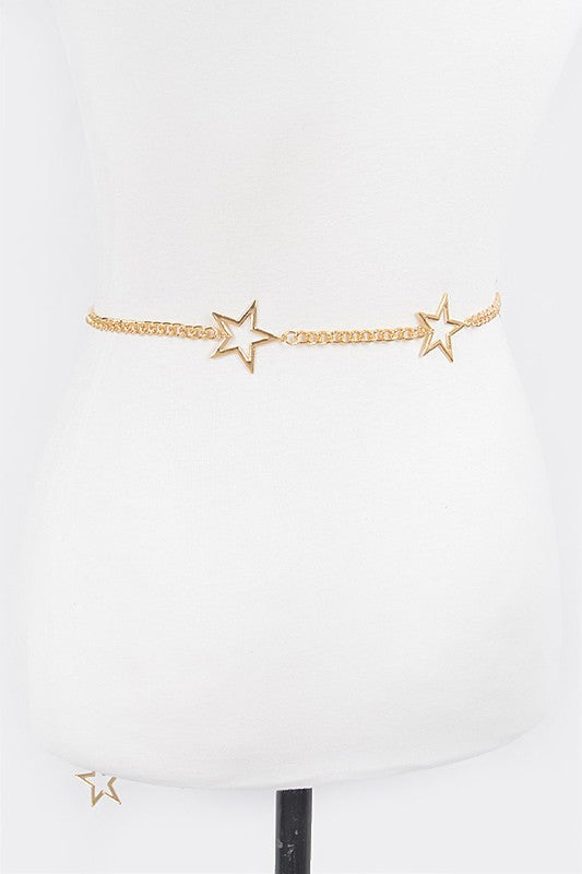 Stars Align Chain Belt: Gold