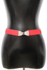 Skinny Bow Belt: Red/Silver