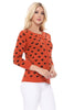 Crew Neck Cat Cardigan: Orange