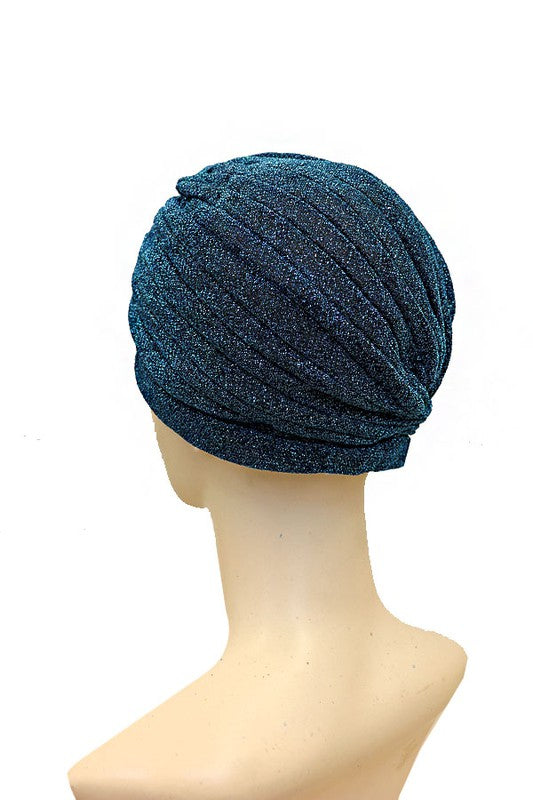 Glittery Vintage Style Head Wrap: Teal