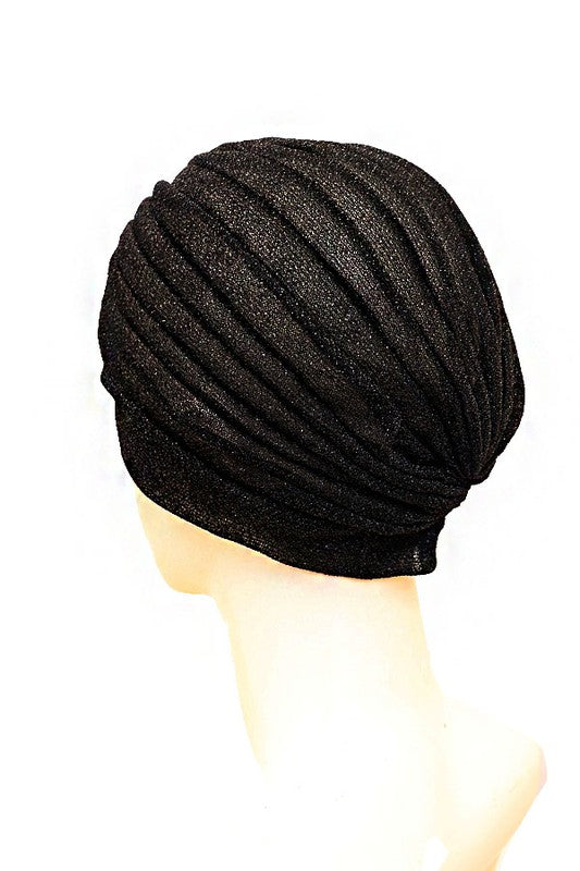 Glittery Vintage Style Head Wrap: Black