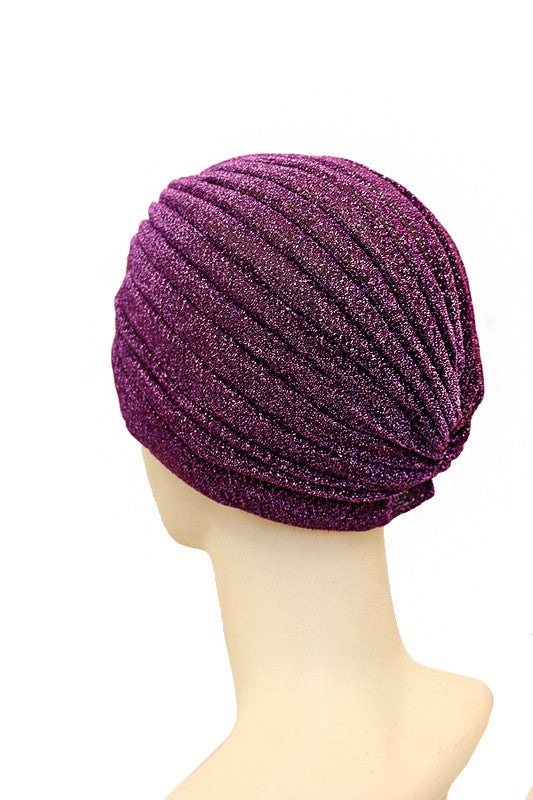 Glittery Vintage Style Head Wrap: Purple