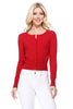 Long Sleeve Crew Cardi: Red