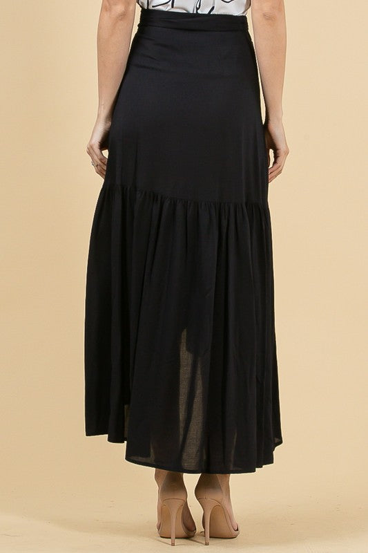 Flamenco Wrap Skirt: Black