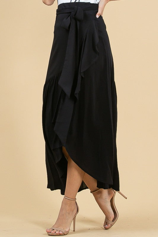 Flamenco Wrap Skirt: Black