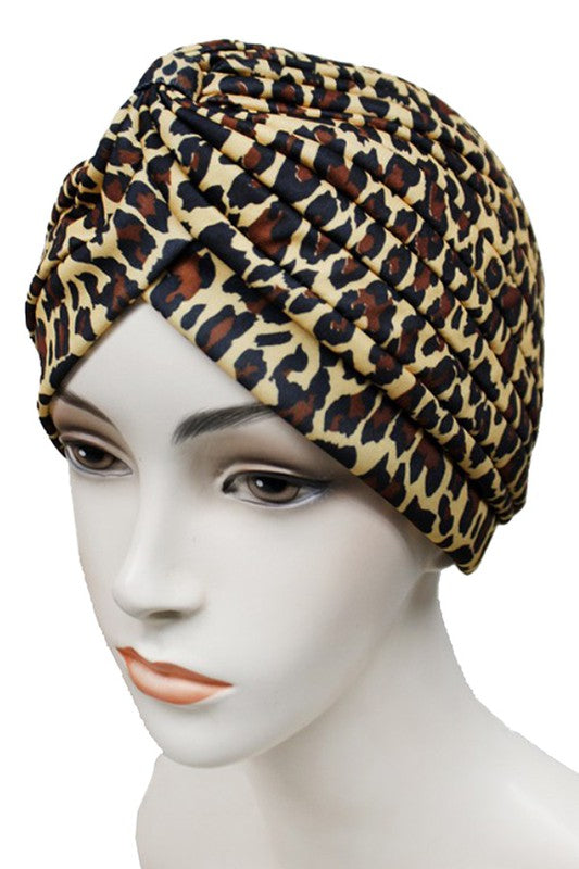 Brown Leopard Classic Vintage Style Head Wrap