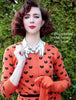 Crew Neck Cat Cardigan: Orange