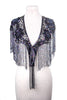 Beaded Sparkles Fringe Shawl: Black