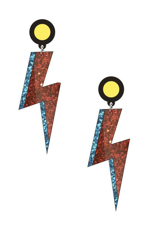 Bowie Bolt Earrings: Red