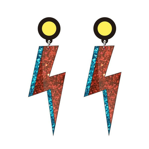 Bowie Bolt Earrings: Red