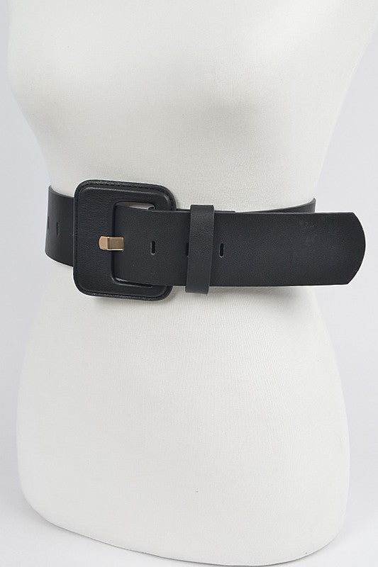 Faux Leather Plus Size Belt: Black