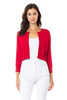 Crew Neck Cropped Cardigan: Red