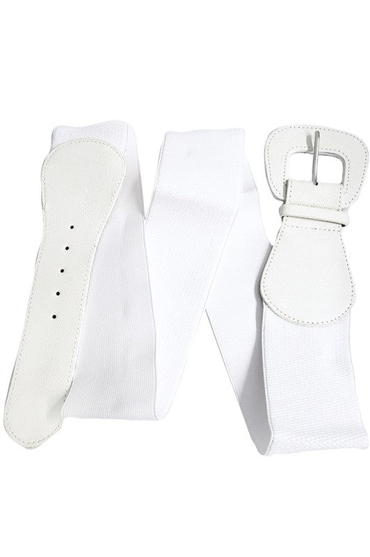 Plus Size Stretch Belt:: White