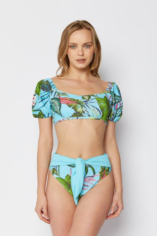 Aqua Tropical Skirted Swimsuit