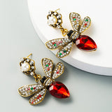 Royal Bee Rhinestone Earrings