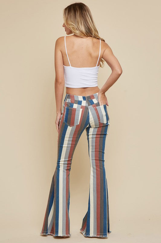 Mellow Stripes Bell Bottom Jeans