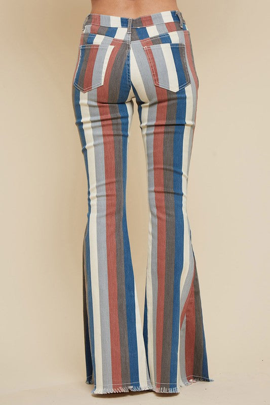 Mellow Stripes Bell Bottom Jeans