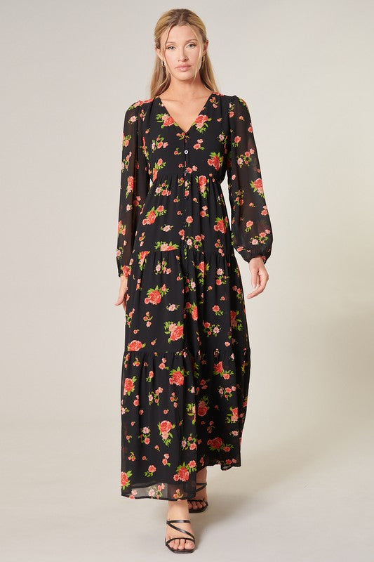 English Rose Tiered Maxi Dress