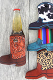 Cowboy Boot Drink Coozie: Serape Stripes