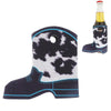 Cowboy Boot Drink Coozie: Cow Print