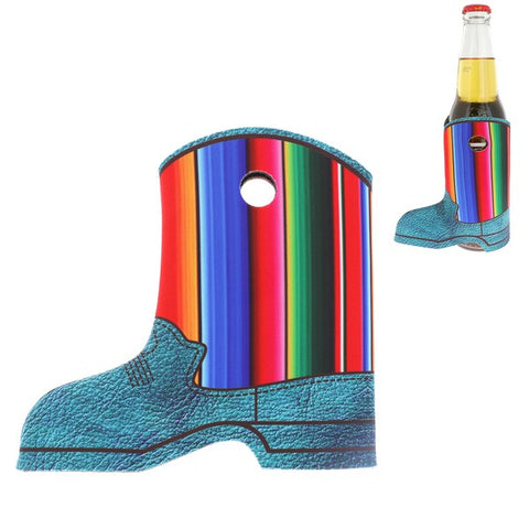 Cowboy Boot Drink Coozie: Cow Print