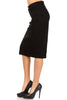 Black Stretch Twill Pencil Skirt