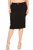 Black Stretch Twill Pencil Skirt