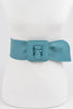 Vegan Leather Cinch Belt: Turquoise