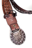 Leather Western Concho Belt: Brown