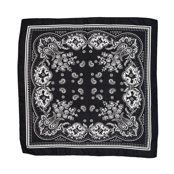 Black Bandana Silky Scarf