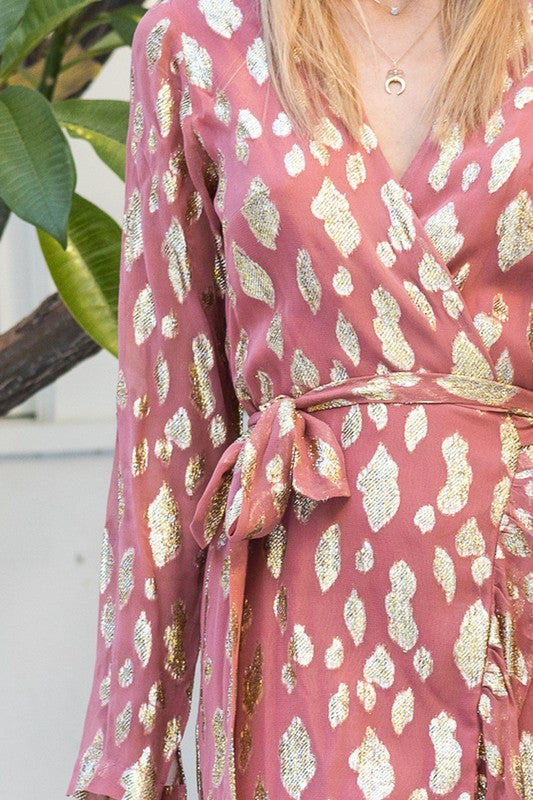 Gold Leafed Wrap Dress
