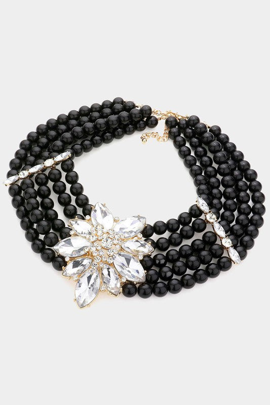 Dutchess Rhinestone Choker: Black