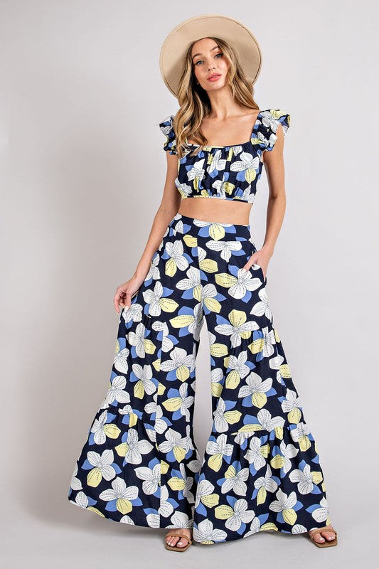 Floral Wide Leg Pants
