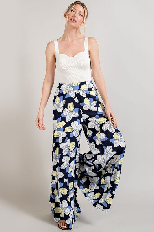 Floral Wide Leg Pants