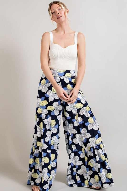 Floral Wide Leg Pants