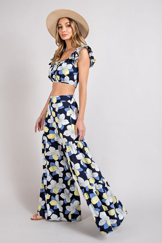 Floral Wide Leg Pants