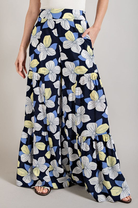 Floral Wide Leg Pants