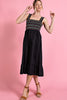 Rainbow Smocked Sundress: Black