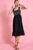 Rainbow Smocked Sundress: Black