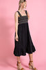Rainbow Smocked Sundress: Black