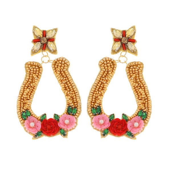 Lucky Cowgirl Beaded Earrings