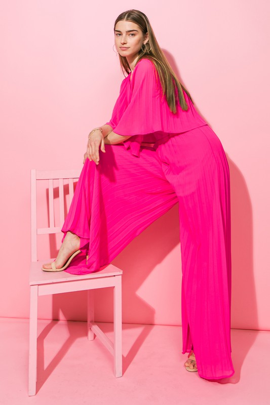 Think Pink Capelet Jumpsuit