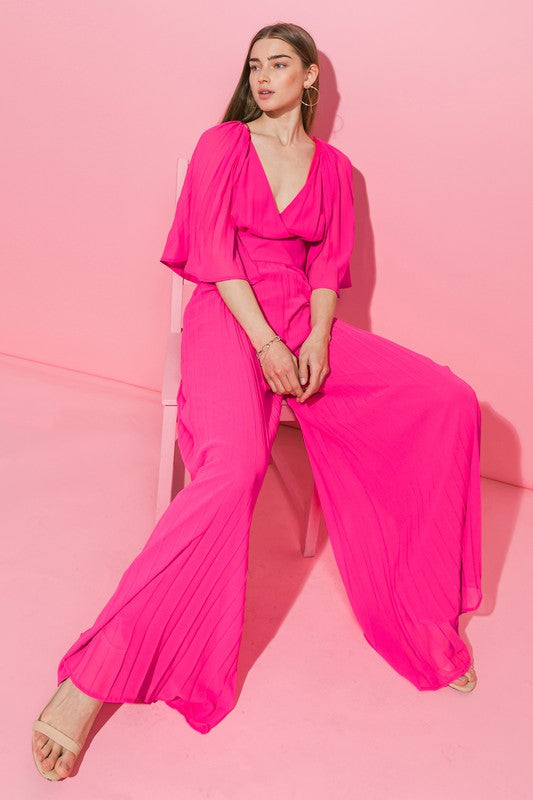 Think Pink Capelet Jumpsuit