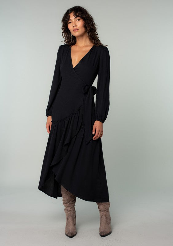 Jet Ruffle Wrap Dress
