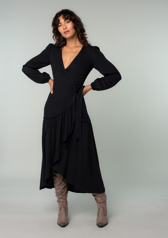 Jet Ruffle Wrap Dress