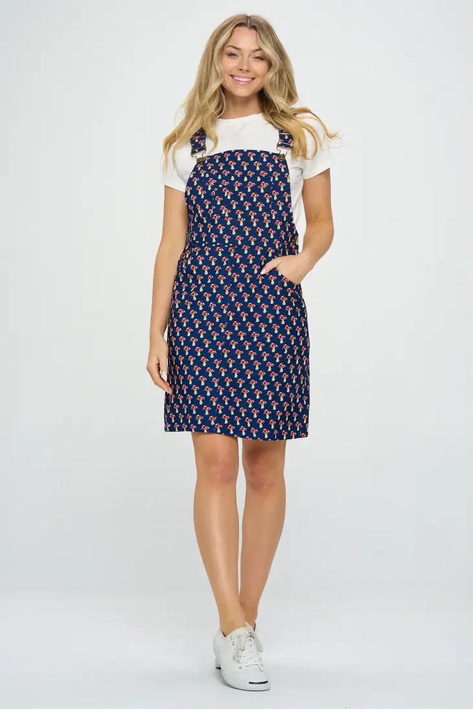 Mushroom Corduroy Overall Dress