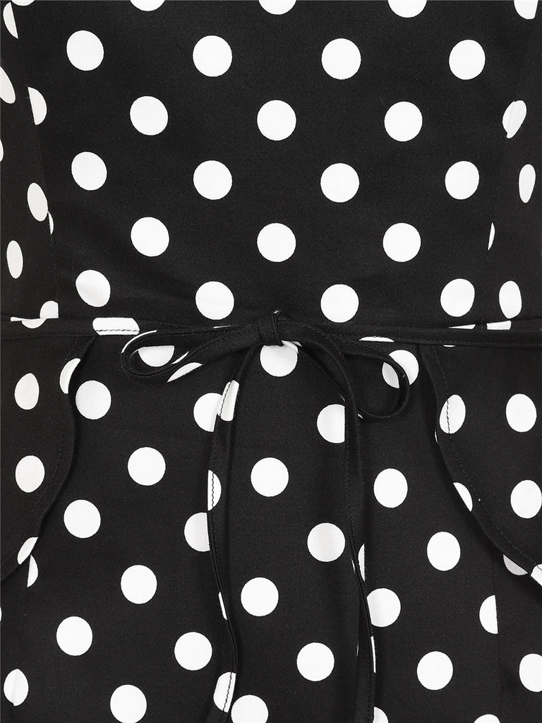 Peplum Polka Dot Pencil Dress