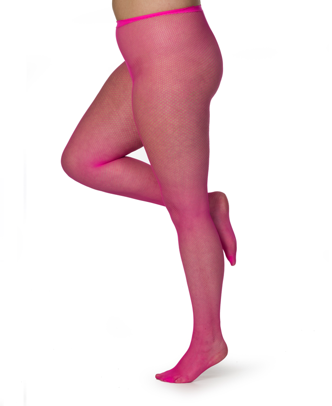 Fishnet Tights: Flo Pink / 16-18:XL – Doll Factory by Damzels
